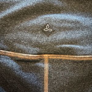 Prana Gray Track Pants with Tan Stitching